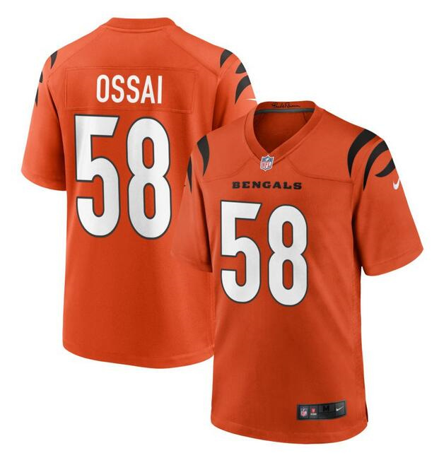 Men's Cincinnati Bengals #58 Joseph Ossai Orange Stitched Game Jersey